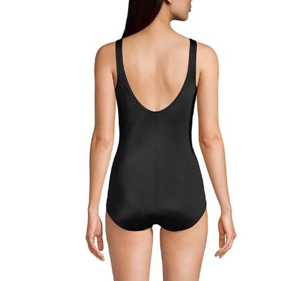Lands' End Chlorine Resistant Scoop Neck Soft Cup Tugless Sporty One Piece, 18W - Picture 3 of 8